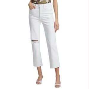 RE/DONE "Worn White" Stove Pipe Jeans